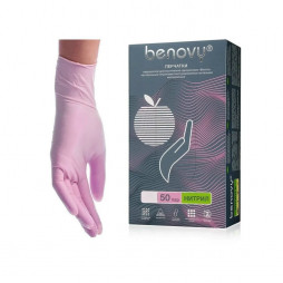 Benovy True Color M 3.5 гр розовые 50 пар перчатки нитриловые