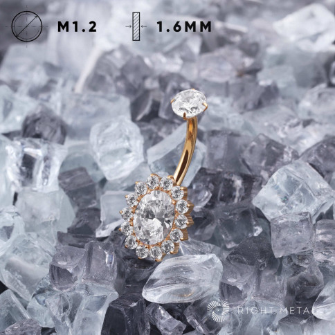 № 2534 Банан Jasmine Oval Crystal PVD Yellow 1.6*10 мм Right Metal Титан ASTM F-136