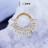 № 2061 Кольцо-кликер Luceat Crystal PVD Yellow с прозрачными фианитами и PVD покрытием 1.2*8 мм Right Metal Титан ASTM F-136