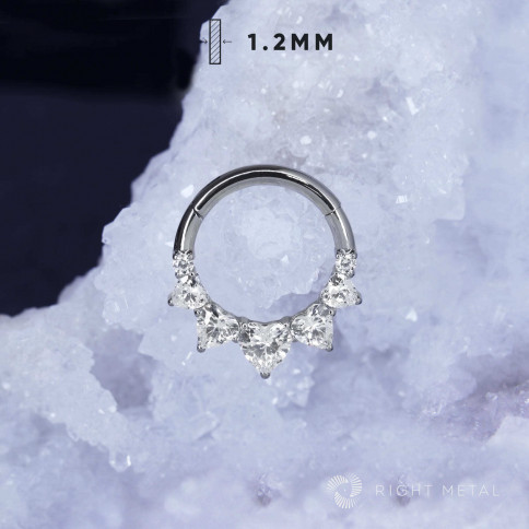 № 2403 Кольцо-кликер Amour Crystal 1.2*8 мм Right Metal Титан ASTM F-136