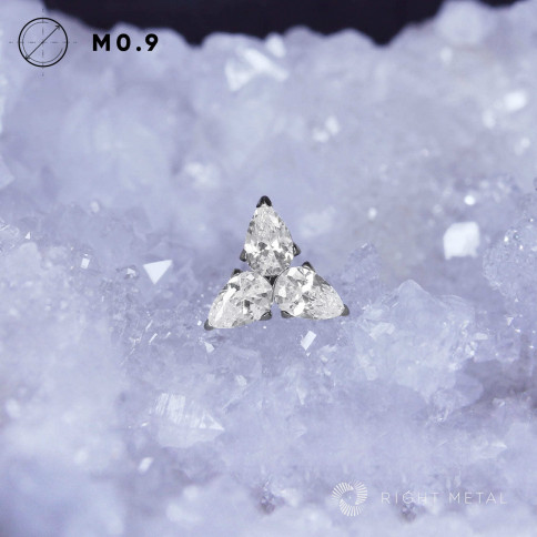 № 2336 Накрутка Trin Crystal с прозрачными фианитами 1.2 мм Right Metal Титан ASTM F-136