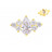 № 2443 Накрутка с семью кристаллами CZ White и Gold PVD  1.2 мм Holy Metal Титан ASTM F-136 (шляпка 10 мм)
