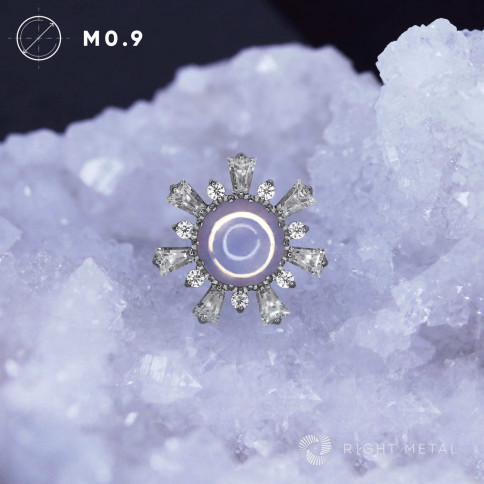 № 2604 Накрутка Juno Rose Quartz с искусственным розовым кварцем и прозрачными фианитами 1.2 мм Right Metal Титан ASTM F-136