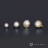 № 1885 Накрутка Ball 3-Prongs 3мм Grey Pearl PVD Yellow в форме шара на трех лапках с искусственно выращенным серебристым жемчугом и PVD покрытием 1.2 мм Right Metal Титан ASTM F-136