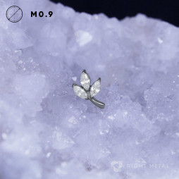 № 1895 Накрутка Fondness Crystal в форме веточки с прозрачными фианитами 1.2 мм Right Metal Титан ASTM F-136