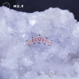 № 2784 Накрутка-кластер 5K v.2 Mini Pink с розовыми фианитами 1.2 мм Right Metal Титан ASTM F-136