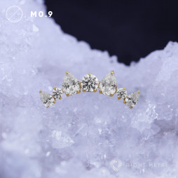 № 2793 Накрутка-кластер Diadem Crystal PVD Yellow 1.2 мм Right Metal Титан ASTM F-136