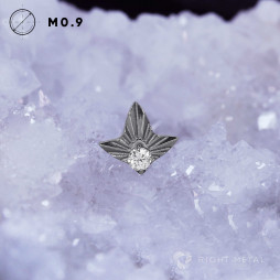 № 2797 Накрутка Leaf Geometry & Crystal 1.2 мм Right Metal Титан ASTM F-136