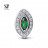 № 1605 Накрутка Emerald Eye с кристаллами CZ Safe Pins 1.2 мм Титан ASTM F-136