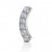 № 1845 Накрутка-кластер Curved с кристаллами Clear CZ 1.2*9 мм Safe Pins Титан ASTM F-136