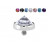 № 2649 Накрутка с кристаллом Premium Zirconia Black 1.6*3 мм Steel and Silver Титан ASTM F-136