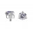 № 2691 Накрутка из сплава CoCr с кристаллом Premium Zirconia White в лапках 1/1.2 мм (внутр резьба 0.8 мм) Steel and Silver (шляпка 3 мм)
