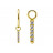 № 1685 Подвеска для пирсинга из Кобальт-хрома с кристаллами Premium Zirconia и Gold PVD Steel and Silver Титан ASTM F-136 (длина 14 мм)