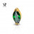 № 1237 Накрутка Single Marquise Mini с кристаллом CZ Emerald 1.2 мм (Gold PVD) Safe Pins Титан ASTM F-136