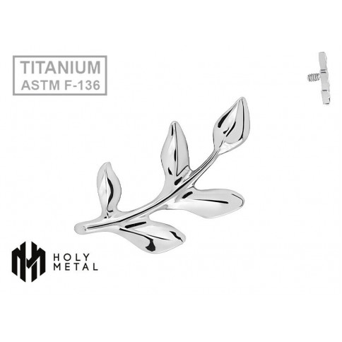 № 1963 Накрутка в виде листков на стебле 1.2 мм Holy Metal Титан ASTM F-136 (шляпка 8 мм)
