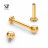 № 1273 Лабрет интернальный 1.2*7 мм Gold PVD (диск 4 мм) Safe Pins Титан ASTM F-136