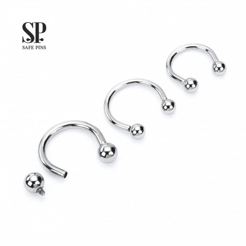 № 2262 Циркуляр интернальный с шариками 1.2*9 мм (шарики 3 мм)  Safe Pins Титан ASTM F-136