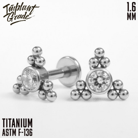 № 83 Накрутка 3 Fold Bead Cluster Implant Grade 1.6 мм титан